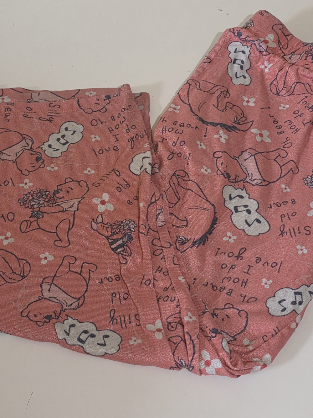 Disney Winnie the Pooh Women's Knit Graphic Print Pajama Pants Pink XL